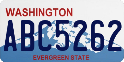 WA license plate ABC5262