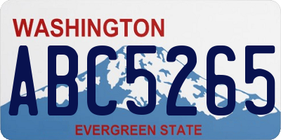 WA license plate ABC5265