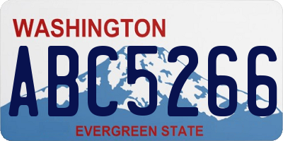 WA license plate ABC5266