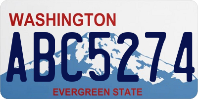 WA license plate ABC5274