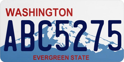 WA license plate ABC5275