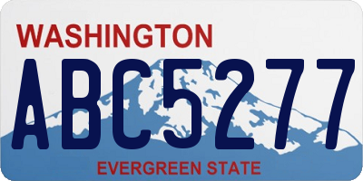 WA license plate ABC5277