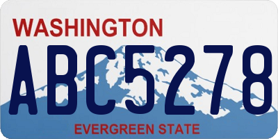 WA license plate ABC5278