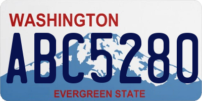 WA license plate ABC5280