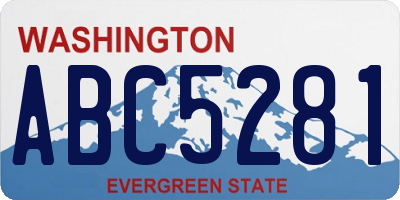 WA license plate ABC5281