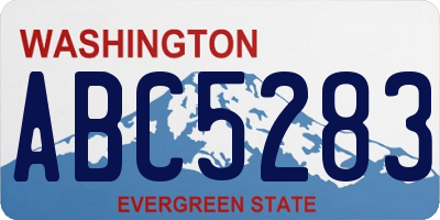 WA license plate ABC5283