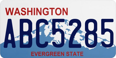 WA license plate ABC5285