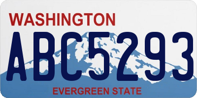 WA license plate ABC5293