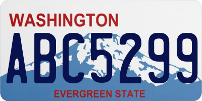 WA license plate ABC5299
