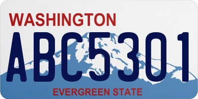 WA license plate ABC5301