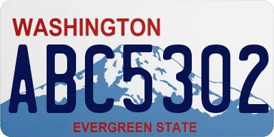 WA license plate ABC5302