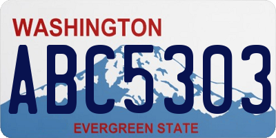 WA license plate ABC5303