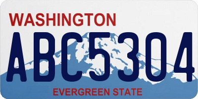 WA license plate ABC5304