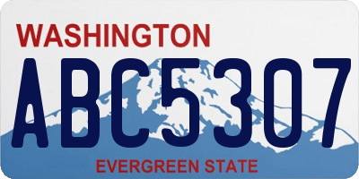 WA license plate ABC5307