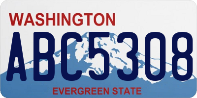 WA license plate ABC5308