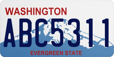WA license plate ABC5311