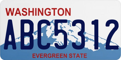 WA license plate ABC5312