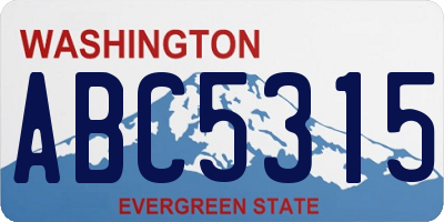 WA license plate ABC5315