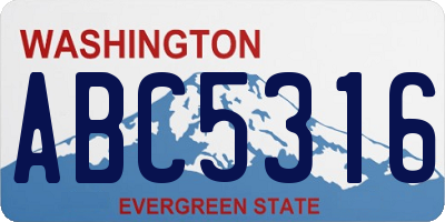 WA license plate ABC5316