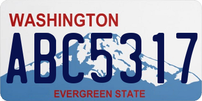 WA license plate ABC5317