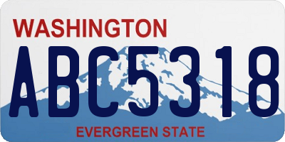 WA license plate ABC5318