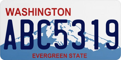 WA license plate ABC5319