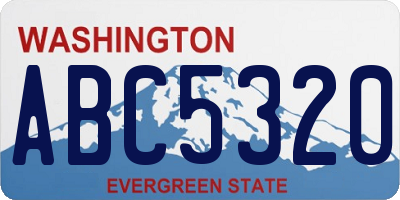 WA license plate ABC5320