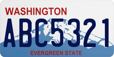 WA license plate ABC5321