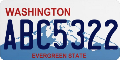 WA license plate ABC5322