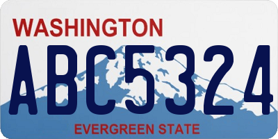 WA license plate ABC5324
