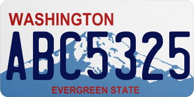 WA license plate ABC5325