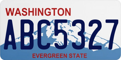 WA license plate ABC5327