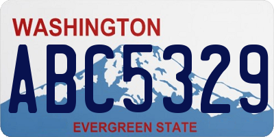 WA license plate ABC5329