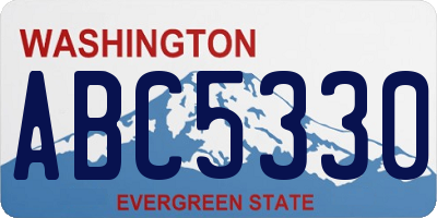 WA license plate ABC5330