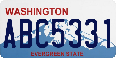 WA license plate ABC5331