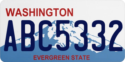 WA license plate ABC5332