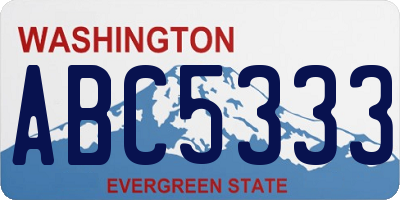 WA license plate ABC5333
