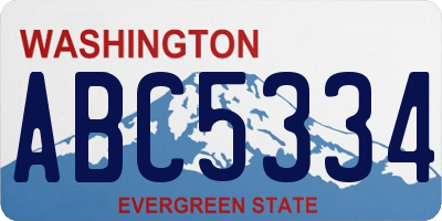 WA license plate ABC5334