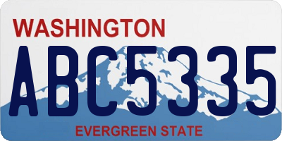 WA license plate ABC5335