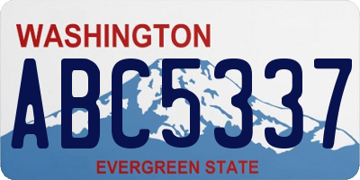 WA license plate ABC5337