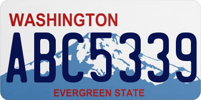 WA license plate ABC5339