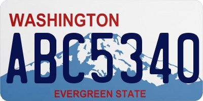 WA license plate ABC5340
