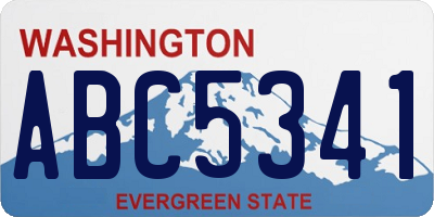 WA license plate ABC5341