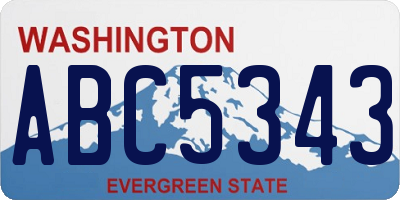 WA license plate ABC5343