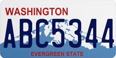 WA license plate ABC5344