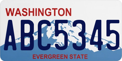 WA license plate ABC5345