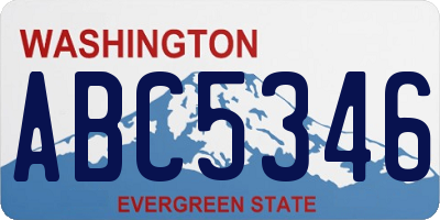 WA license plate ABC5346