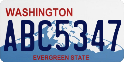WA license plate ABC5347