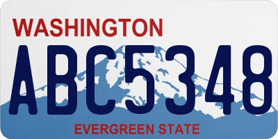 WA license plate ABC5348