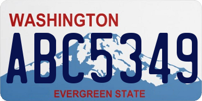 WA license plate ABC5349